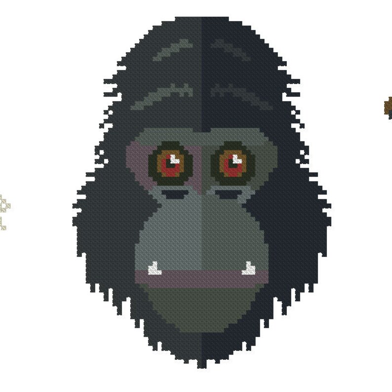 Funny monkeys cross stitch pattern Set of 7 charts Wild animals planet Nursery decor wall art jungle animals Monkeys poster Baby room Decor