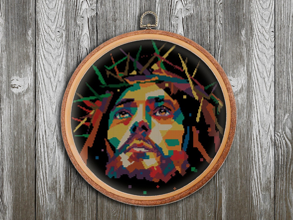 Jesus Christ Cross Stitch Pattern Instant Download Bible Art Etsy
