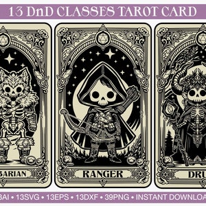 12 D&D Game Character Bundle png ai eps dxf svg ∞ Skull Tarot svg ∞ Gaming Dice svg ∞ Dungeons and Dragons svg ∞ Board game svg, DnD Classes