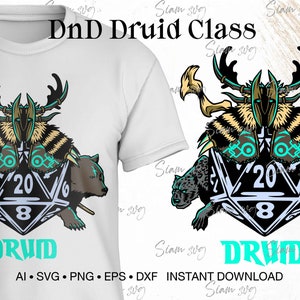 DnD Druid Character Job Class svg ∞ Dungeons and Dragons svg ∞ Board game svg ∞ D&D svg ∞ Druid svg ∞ rpg games svg ∞ Gamer svg