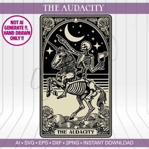 A carta de tarô Audacity png ai eps dxf svg ∞ Cartas de tarô Witchie ∞ cartas de tarô indie ∞ Cartas de tarô inspiradas ∞ Download digital