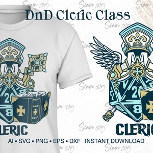 DnD Cleric Character Job Class svg ∞ Dungeons and Dragons svg ∞ Board game svg ∞ D&D svg ∞ Cleric svg ∞ rpg games svg ∞ Gamer svg