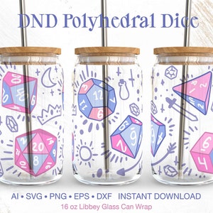 DnD ice svg ∞ Libbey Glass 16oz ∞ Beer Can Glass svg ∞ Polyhedral Dice svg ∞ RPG Game svg ∞ Donjons et Dragons svg ∞ Gamer svg ∞ sans soudure