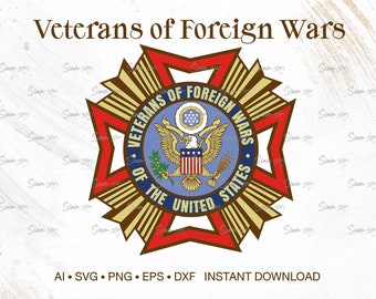 Veterans of Foreign Wars Full colour svg ∞ US Patriotic Military svg ∞ Independence Day svg ∞ America svg ∞ insignia svg ∞ Badges svg