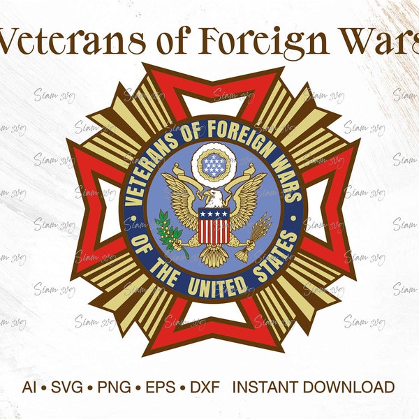Veterans of Foreign Wars Full colour svg ∞ US Patriotic Military svg ∞ Independence Day svg ∞ America svg ∞ insignia svg ∞ Badges svg