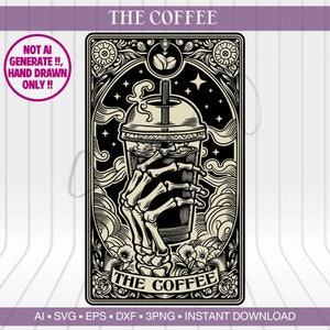 The Coffee Tarot Card png ai eps dxf svg ∞ Witchie tarot cards ∞ indie tarot cards ∞ Inspirated tarot cards ∞ Digital Download ∞ Tarot svg