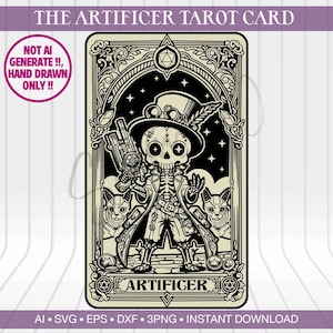 Artificer, personnage du jeu png ai eps dxf svg Skull Tarot svg Gaming Dice svg Donjons et dragons svg Jeu de société svg ∞ Cours du MDN