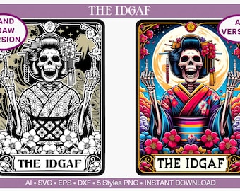 The IDGAF Tarot Card png ai eps dxf svg ∞ Witchie tarot cards ∞ indie tarot cards ∞ Inspirated tarot cards ∞ Digital Download