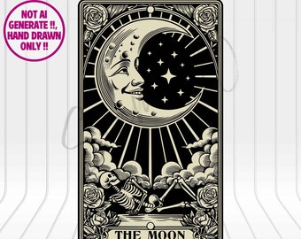 The Moon Tarot Card png ai eps dxf svg ∞ Witchie tarot cards ∞ indie tarot cards ∞ Inspirated tarot cards ∞ Digital Download ∞ Tarot svg