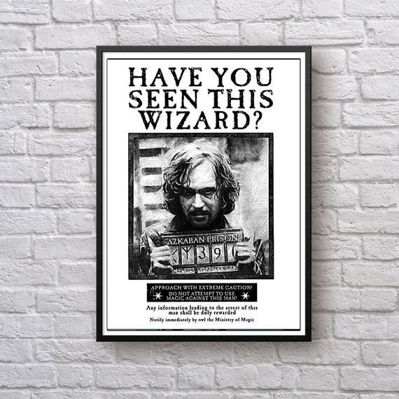 Sirius Black Wanted Wall Art Poster Sirius Black Wanted Etsy