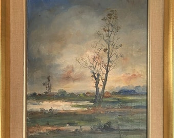 Vintage beautiful nature painting - oil on canvas by the listed artist Prosper De Roover (1899-1974)