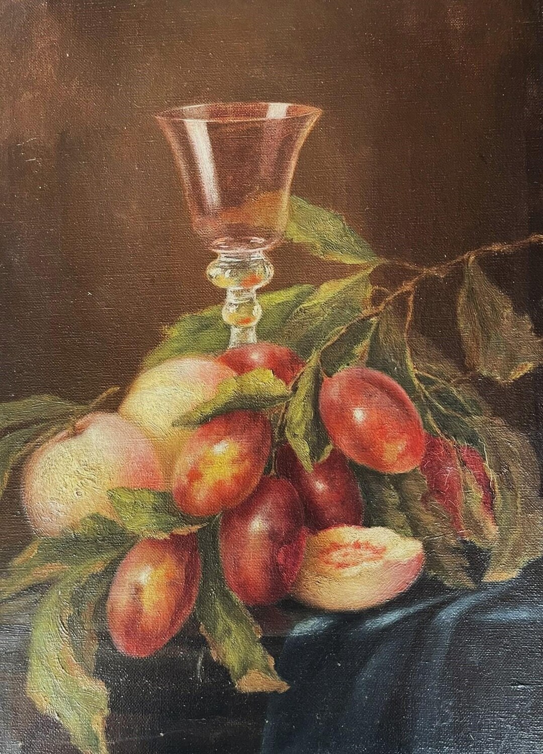 Beautiful Still Life of Fruit and Glass – Vintage Oil Painting - Etsy