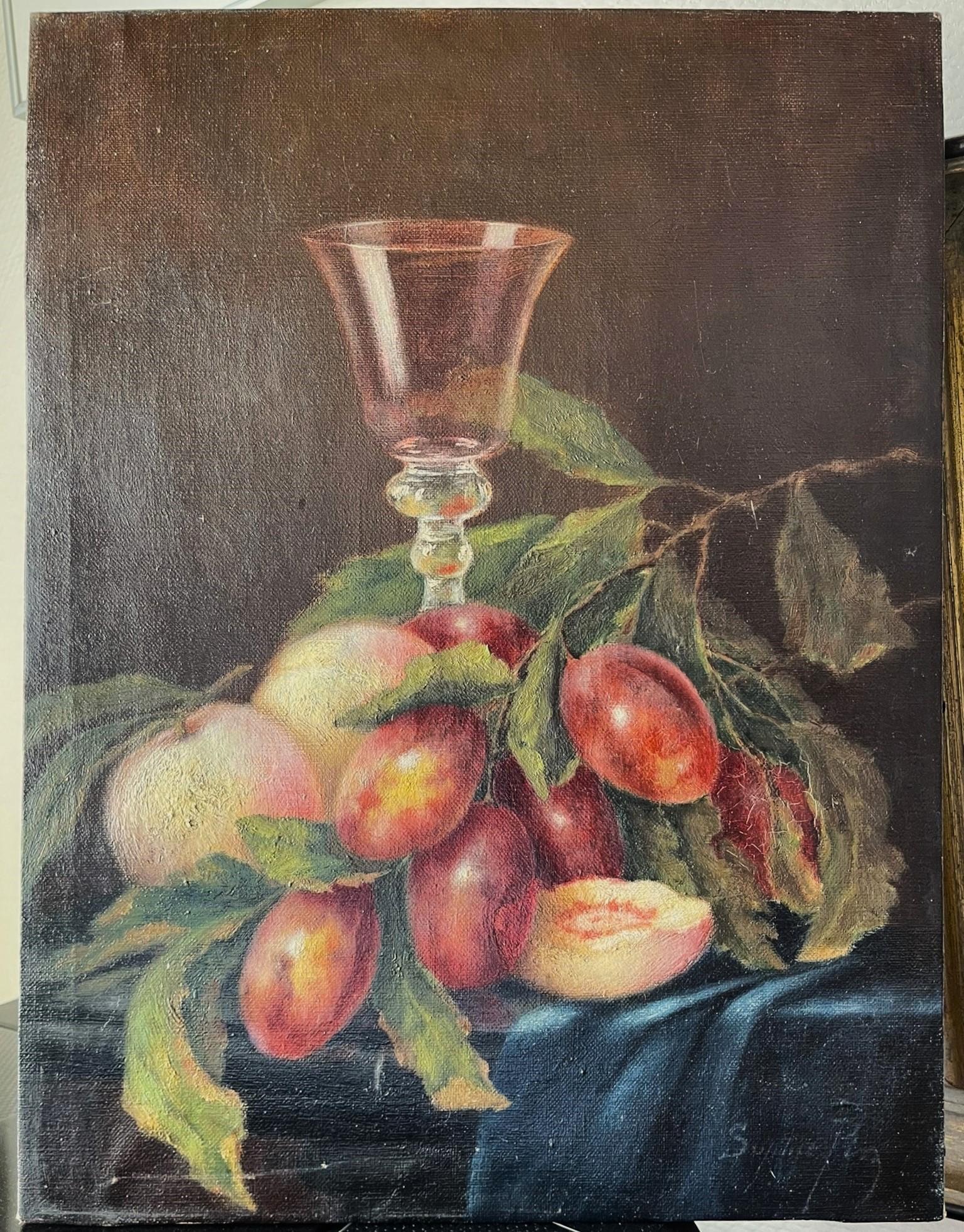 Beautiful Still Life of Fruit and Glass – Vintage Oil Painting - Etsy