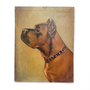 Le chien Boxer, peinture vintage, années 1940 - à l'origine une peinture de chien allemande, a cessé de peindre