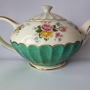 Sadler 1940&#39;s Green / Teal Teapot No. 2373 - Rare!