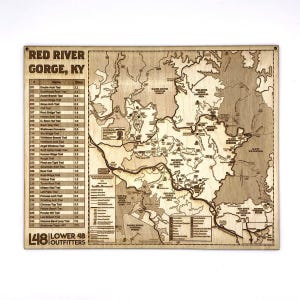 Red River Gorge Hiking Wood Map Wall Art
