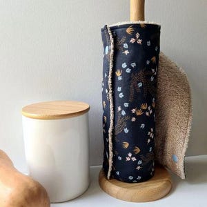 Toalha de papel lavável e reutilizável, feita de 100% algodão turco oeko-tex, bege | Rolo de 5 ou 10 folhas | Oséias