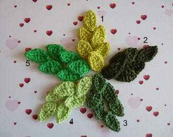 Petites feuilles vertes au crochet