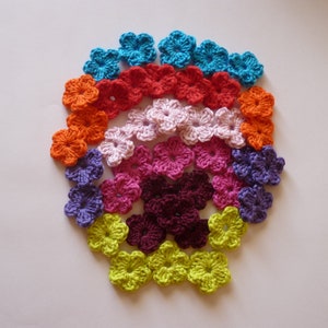 Mini fleurs au crochet en coton libre choix entre 34 couleurs image 4