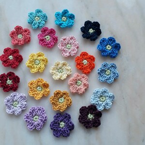 Lot of small cotton crochet flowers image 5