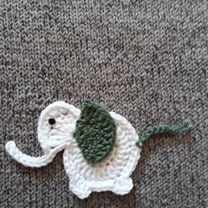 2 small blue, gray or purple elephants crochet applies image 6