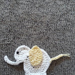 2 small blue, gray or purple elephants crochet applies image 7