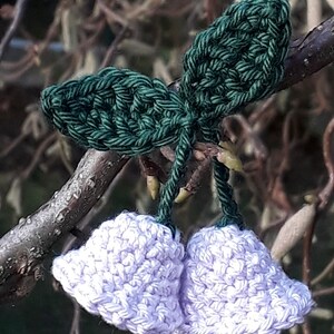 2 small 3D lily of the valley bells with cotton crochet image 8