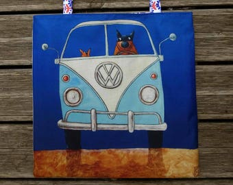 Tote bag Volkswagen COMBI BUS van handmade