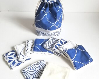 Mini wipes and Blue and White dispenser pouch