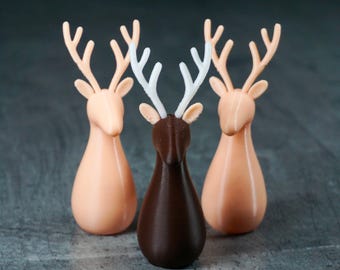 3D Printable Christmas Deer STL | Holiday Decor | Multi-Color & Single-Color 3D Print Model