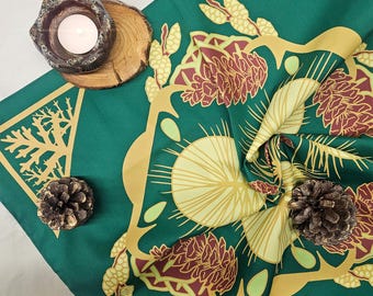 Earthy White Pine Printed Altar Cloth