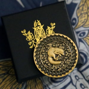 Antique Gold Yes No Clarity Coin, Divination Coin