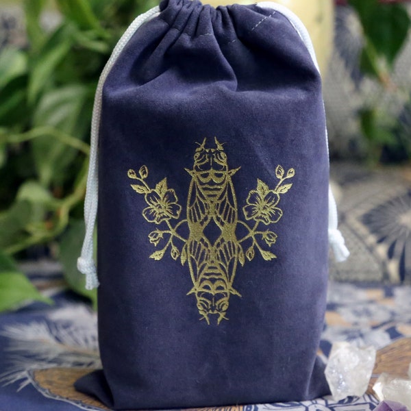 Dusky Purple Velvet Tarot Card Bag, Cloth Bag, Velvet Jewelry Bag, Crystal Bag