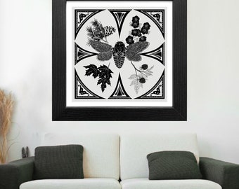 MISPRINT - Seasonal Cicada Limited Edition Printed Illustration, Metallic Screen Print