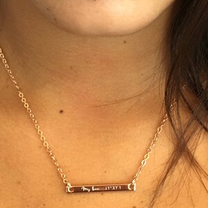 Hebrew Jewelry, Hebrew Name Necklace, Judaica Jewelry, Engraved Name Bar Necklace, Name Necklace, Jewish Jewelry, Hebrew Necklace image 5