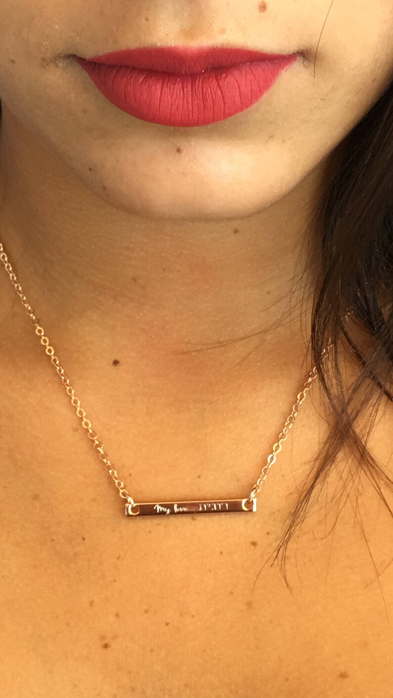 Hebrew Jewelry, Hebrew Name Necklace, Judaica Jewelry, Engraved Name Bar Necklace, Name Necklace, Jewish Jewelry, Hebrew Necklace image 5