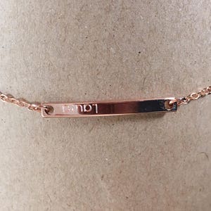 Personalized Bracelet Rose Gold, Personalized Gift Name Bracelet Engraved or Initials, Custom Bracelet, Personalized Bar Bracelet image 5