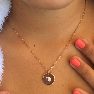 Zodiac Necklace Personalized, Virgo Pisces Aries Necklaces, Astrology Necklace, Zodiac Sign Jewelry, Rose Gold Silver Necklace, Birthday image 3