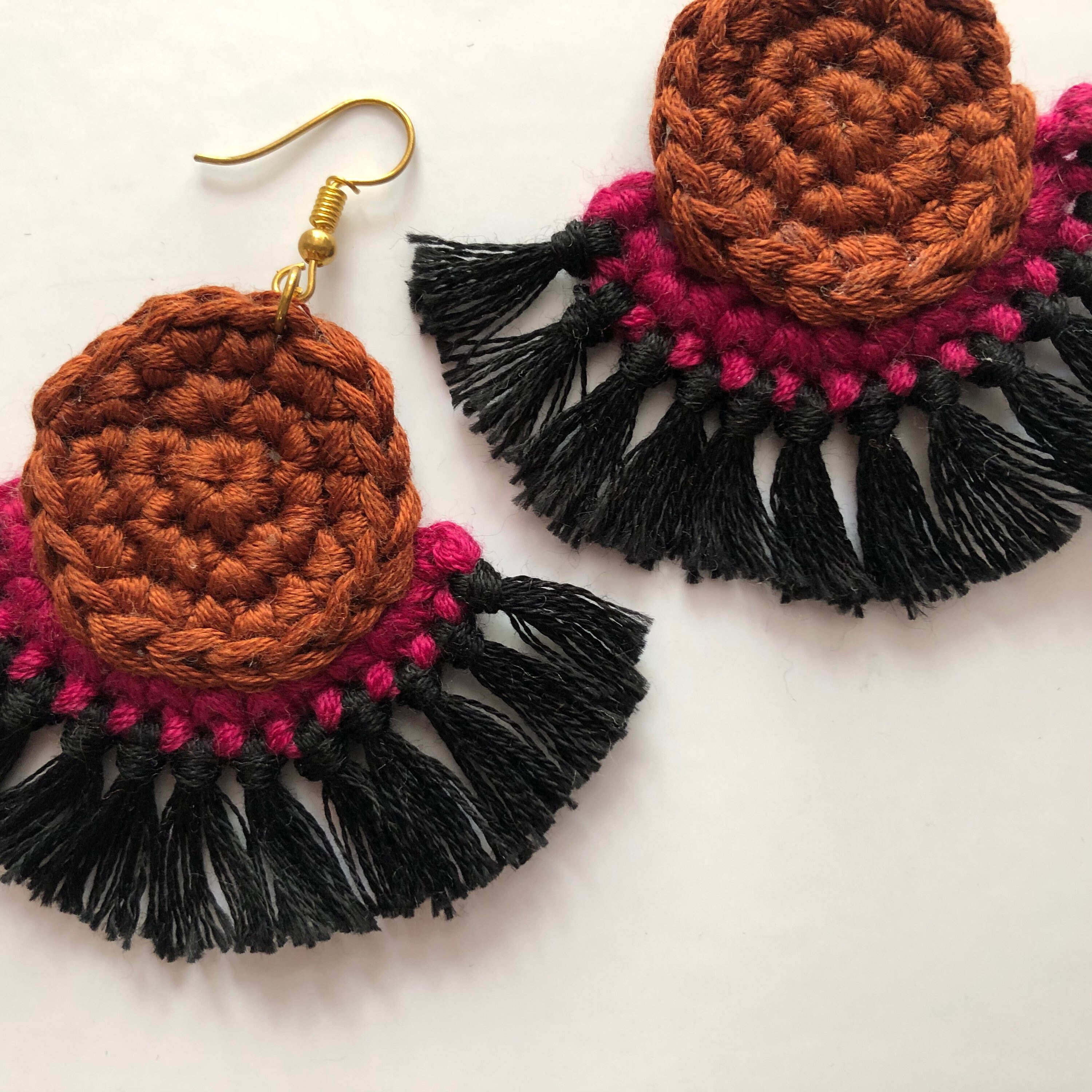Crochet Tassel Earrings Etsy