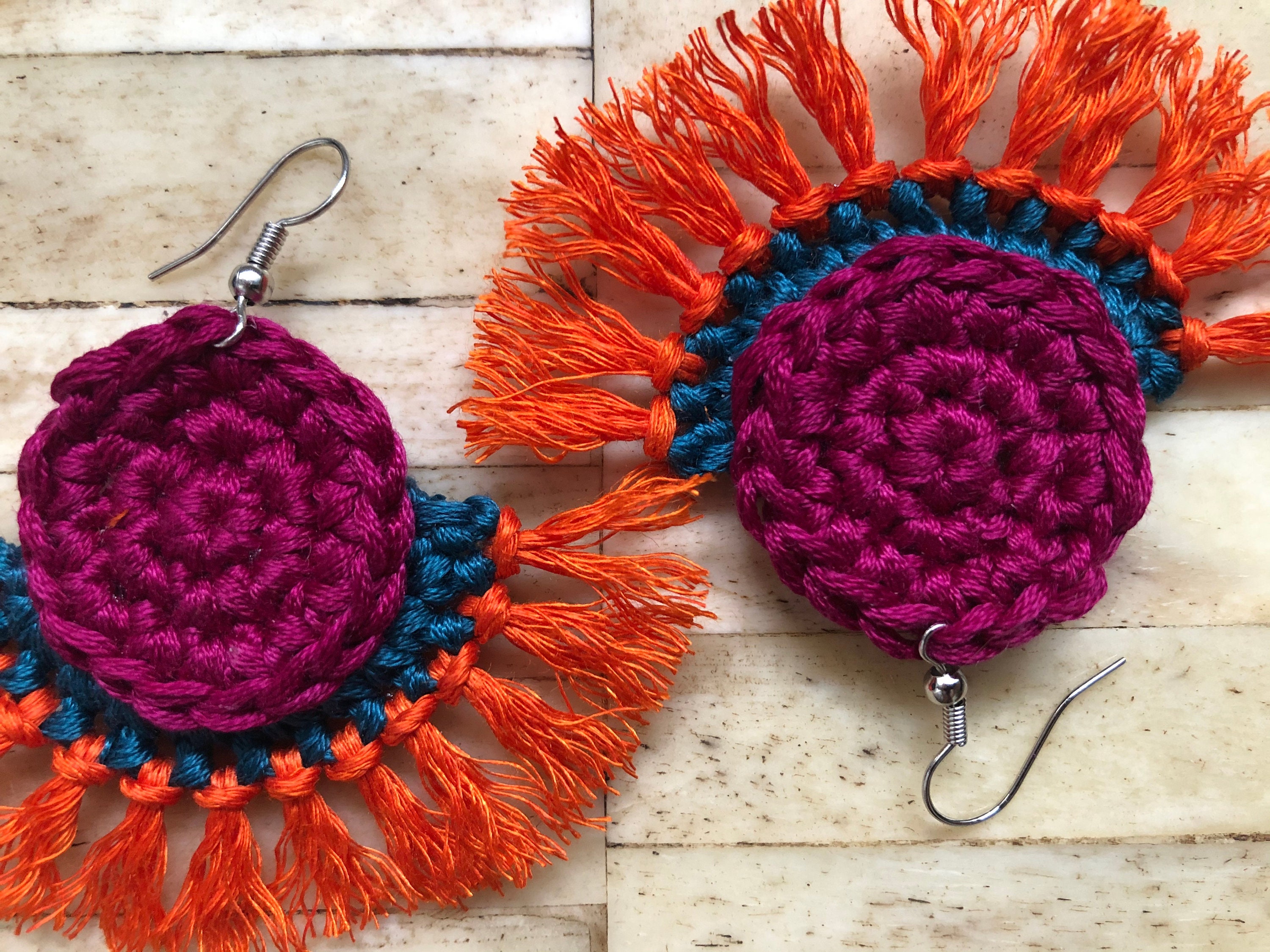 Crochet Tassel Earrings Etsy