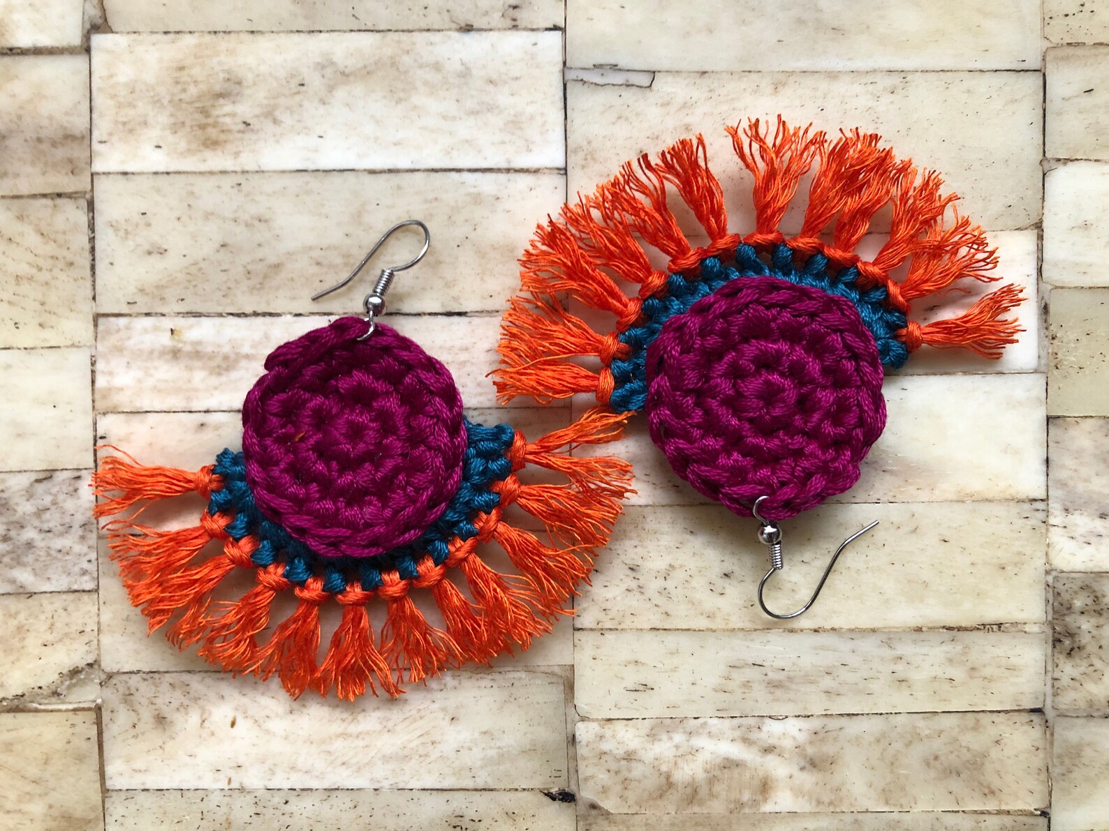 Crochet Tassel Earrings Etsy