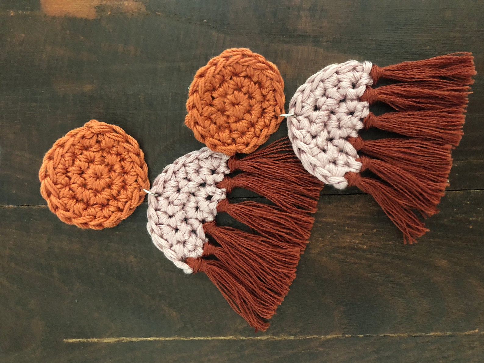 Stacked Semicircle Crochet Earrings Etsy