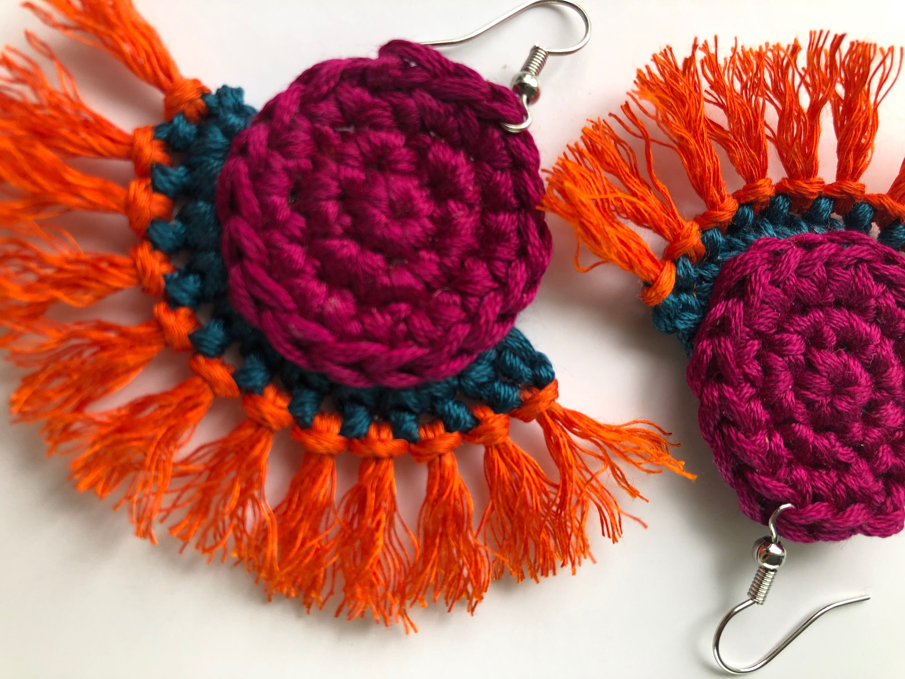 Crochet Tassel Earrings Etsy