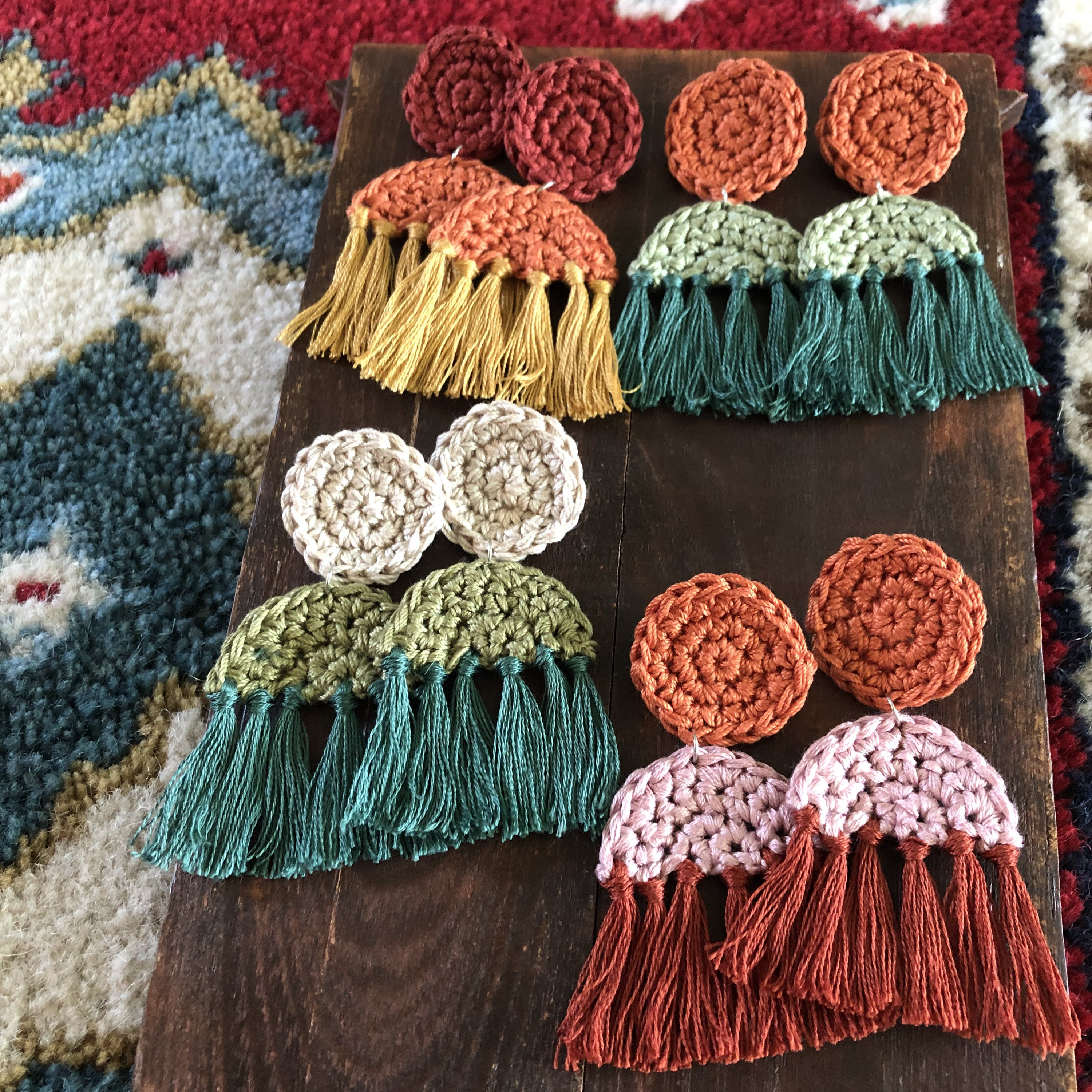 Stacked Semicircle Crochet Earrings