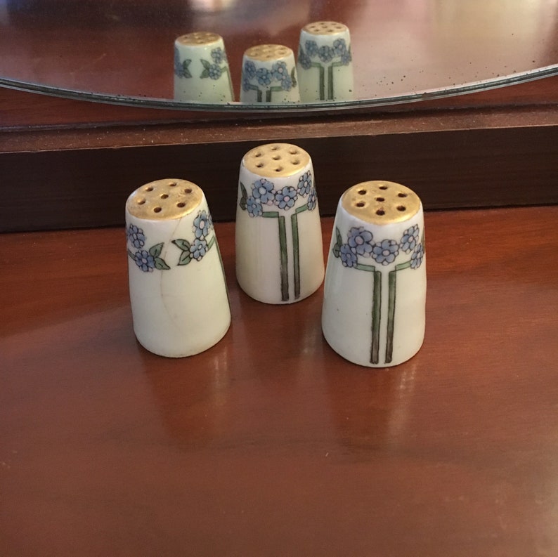 1912 Antique Salt /& Pepper Shaker Set of 3