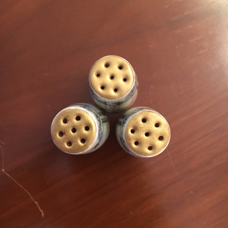 1912 Antique Salt /& Pepper Shaker Set of 3