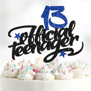 Official Teenager Cake Topper, Officially 13 Cake Topper, 13th Birthday Cake Topper, Thirteenth Birthday Decorations, Happy 13th Birthday