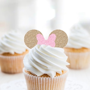 Mouse Ears Glitter Cupcake Topper, Two-dles 2nd Birthday