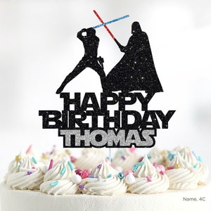 Galaxy Cake Topper, Dark Side Cake Topper, May the Forties Be With You Cake Topper, Darth, Luke, Battle, 40 Birthday Cake Topper