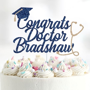 Doctor Graduation Cake Topper, Personalized Doctor Grad Cake Topper, Doctor Name Topper, Medical Grad Cake Topper, Class of 2022 Graduation